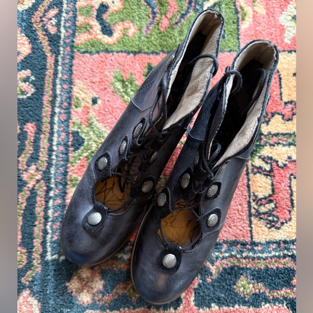 DKODE black leather lace up steampunk cosplay boots sz 39 / 8.5 - Picture 3 of 8